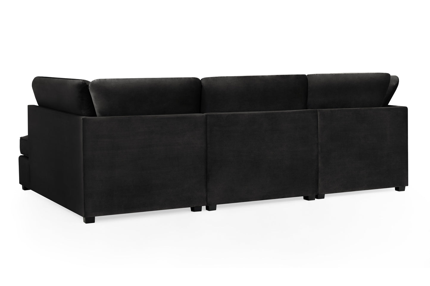 Cara Sofa Plush Black U Shape Corner from Dreamy - sofa with free Isle of Man and UK delivery
