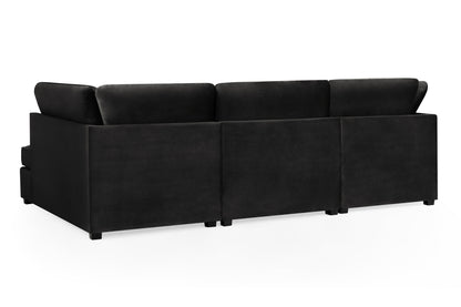 Cara Sofa Plush Black U Shape Corner from Dreamy - sofa with free Isle of Man and UK delivery