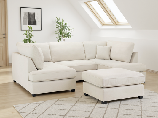 Cara Classic Sofa Beige U Shape Corner at Dreamy – u shape corner sofa UK with free Isle of Man and UK delivery
