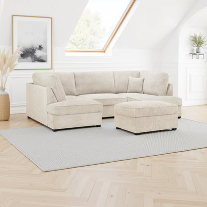 Carnaby Sofa Boucle Beige U Shape Corner