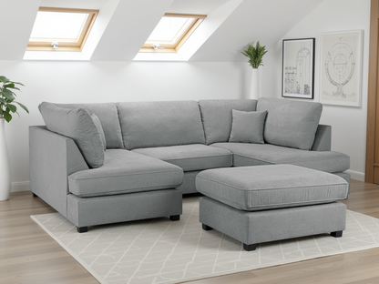Cara Classic Sofa Grey U Shape Corner at Dreamy – u shape corner sofa UK with free Isle of Man and UK delivery