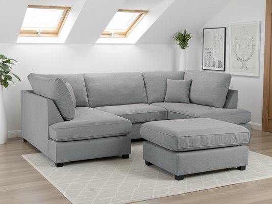 Cara Classic Sofa Grey U Shape Corner at Dreamy – u shape corner sofa UK with free Isle of Man and UK delivery