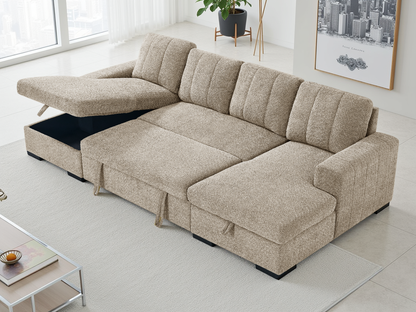 Cosmo Sofabed Beige U Shape Corner - Cosmo sofa range - Dreamy furniture Isle of Man and UK