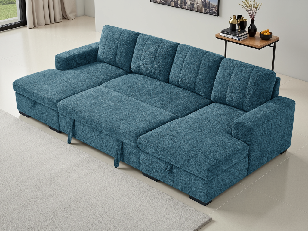 Cosmo Sofabed Blue U Shape Corner - Cosmo sofa range - Dreamy furniture Isle of Man and UK