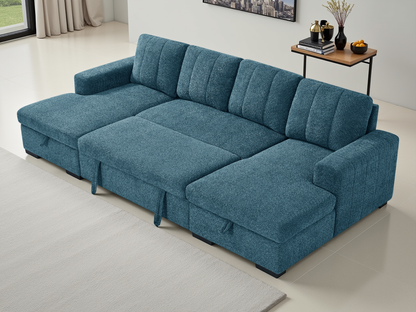 Cosmo Sofabed Blue U Shape Corner - Cosmo sofa range - Dreamy furniture Isle of Man and UK