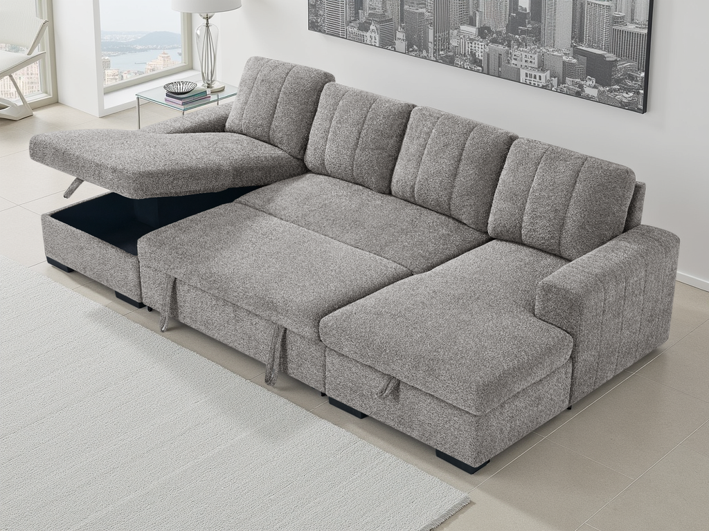 Cosmo Sofabed Grey U Shape Corner - Cosmo sofa range - Dreamy furniture Isle of Man and UK
