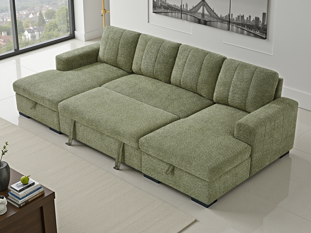 Cosmo Sofabed Green U Shape Corner - Cosmo sofa range - Dreamy furniture Isle of Man and UK