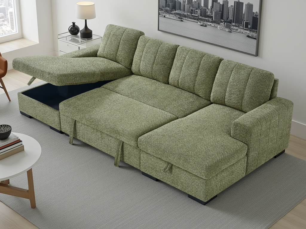 Cosmo Sofabed Green U Shape Corner - Cosmo sofa range - Dreamy furniture Isle of Man and UK