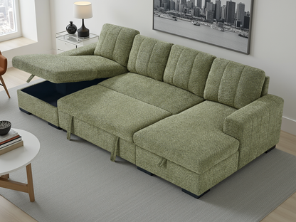 Cosmo Sofabed Green U Shape Corner - Cosmo sofa range - Dreamy furniture Isle of Man and UK