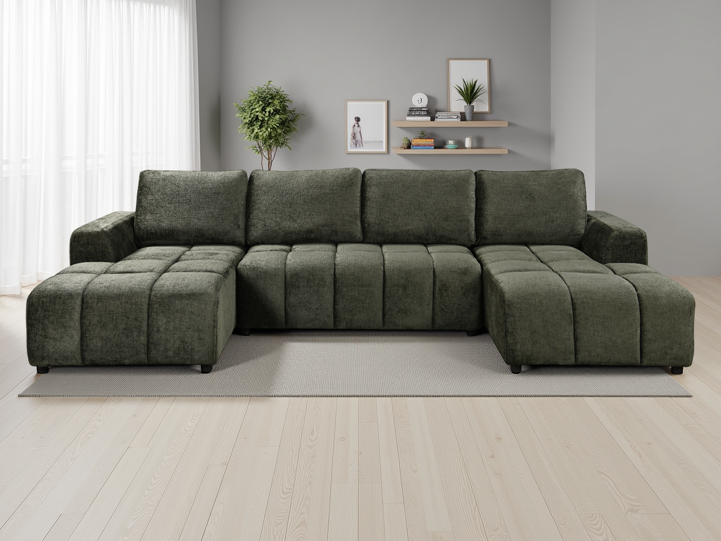 Shelby Luxury Green U Shape Corner Sofabed - Shelby Luxury Green U Shape Corner Sofabed sofa bed Isle of Man UK delivery