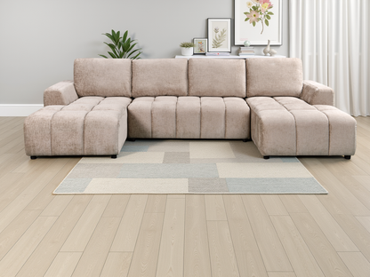 Shelby Luxury Beige U Shape Corner Sofabed - Shelby Luxury Beige U Shape Corner Sofabed sofa bed Isle of Man UK delivery