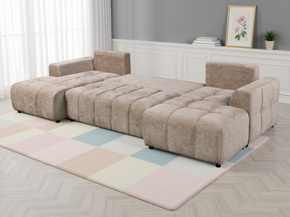 Shelby Luxury Beige U Shape Corner Sofabed - Shelby Luxury Beige U Shape Corner Sofabed sofa bed Isle of Man UK delivery