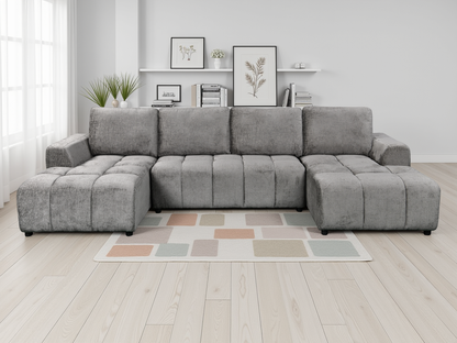 Shelby Luxury Grey U Shape Corner Sofabed - Shelby Luxury Grey U Shape Corner Sofabed sofa bed Isle of Man UK delivery