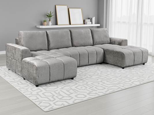 Shelby Luxury Grey U Shape Corner Sofabed - Shelby Luxury Grey U Shape Corner Sofabed sofa bed Isle of Man UK delivery