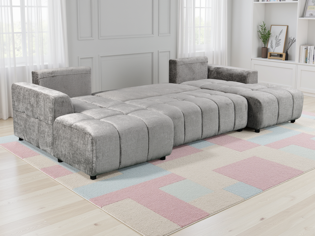 Shelby Luxury Grey U Shape Corner Sofabed - Shelby Luxury Grey U Shape Corner Sofabed sofa bed Isle of Man UK delivery