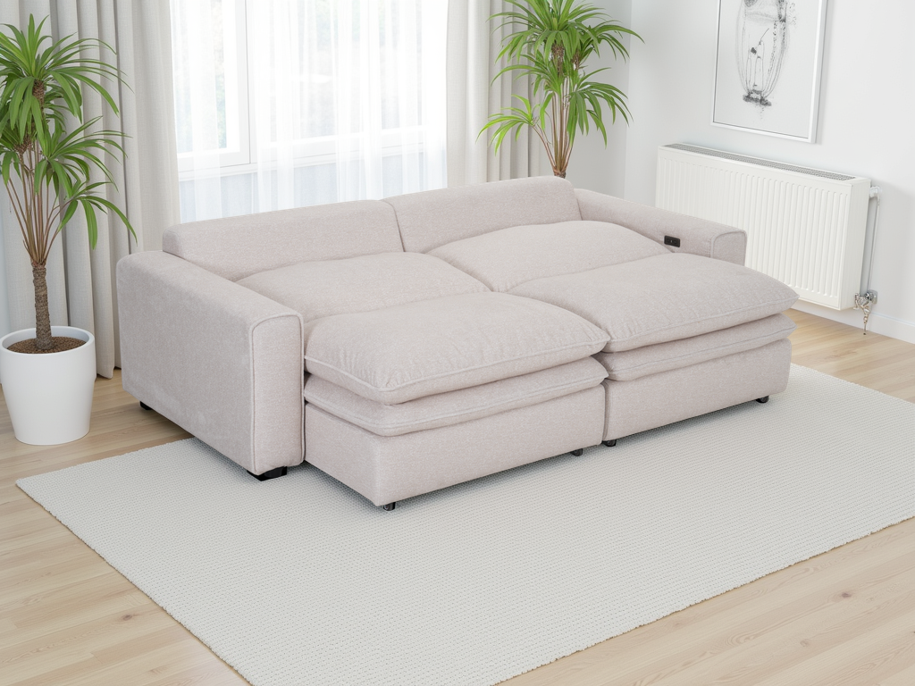 Flo Cloud Beige Electric Sofa - premium furniture with free Isle of Man and UK delivery