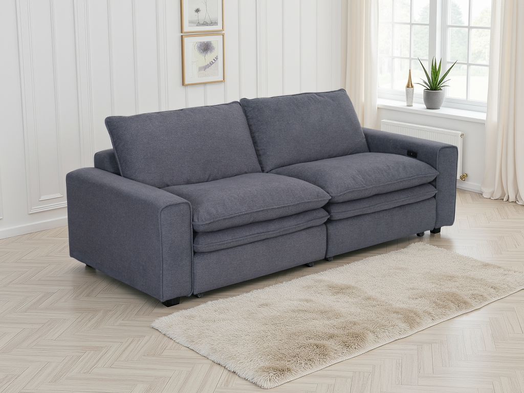 Flo Cloud Grey Electric Sofa - premium furniture with free Isle of Man and UK delivery