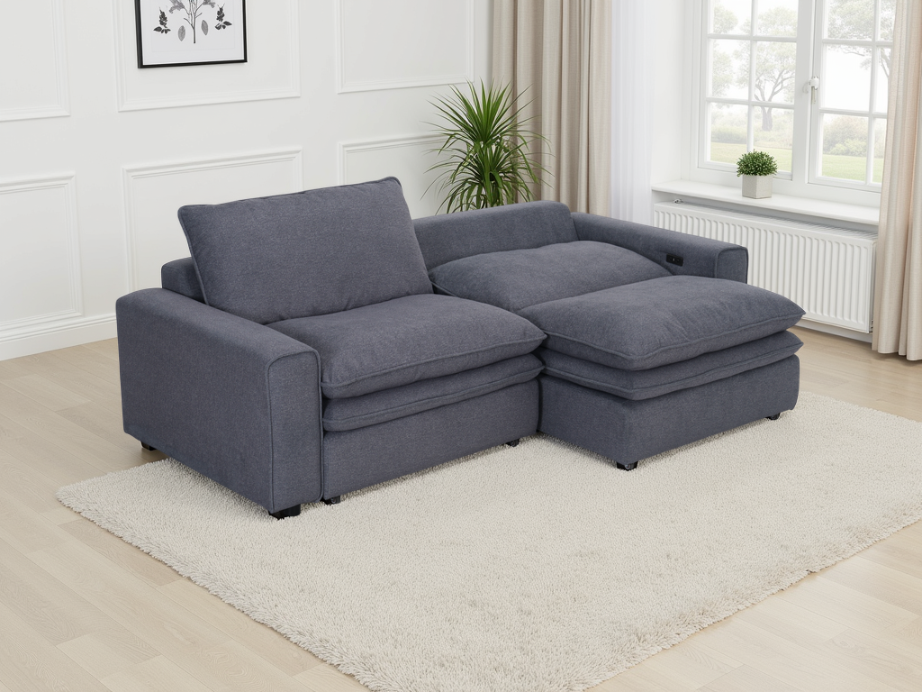 Flo Cloud Grey Electric Sofa - premium furniture with free Isle of Man and UK delivery