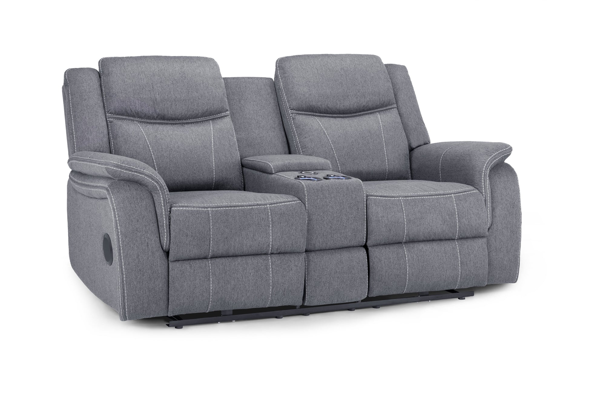Gatsby grey fabric recliner 2 seater by Dreamy