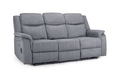 Gatsby grey fabric recliner 3 seater by Dreamy