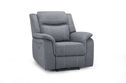 Gatsby grey fabric recliner armchair by Dreamy