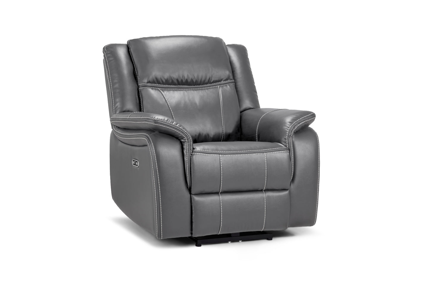 Gatsby grey leather recliner armchair by Dreamy