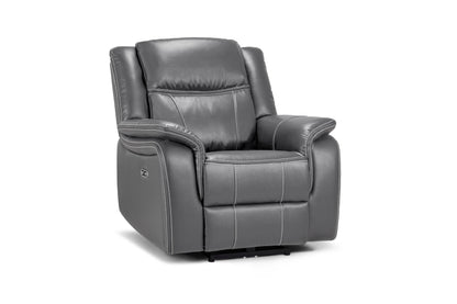 Gatsby grey leather recliner armchair by Dreamy