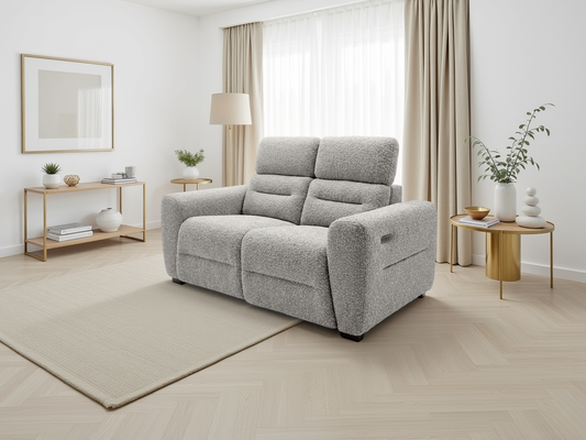 Tony Electric Recliner Grey 2 Seater - premium recliner sofa with free Isle of Man and UK delivery