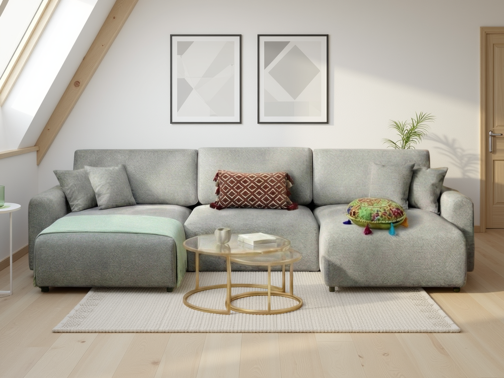 Lucie Sofa Grey U Shape Corner - premium furniture with free Isle of Man and UK delivery