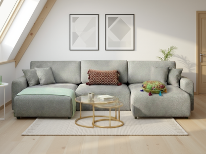 Lucie Sofa Grey U Shape Corner - premium furniture with free Isle of Man and UK delivery