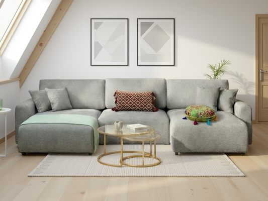 Lucie Sofa Grey U Shape Corner - premium furniture with free Isle of Man and UK delivery