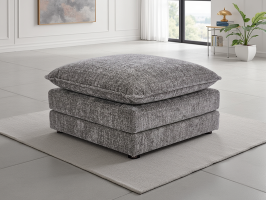 Sonia Sofa Grey Footstool - premium footstool with free Isle of Man and UK delivery