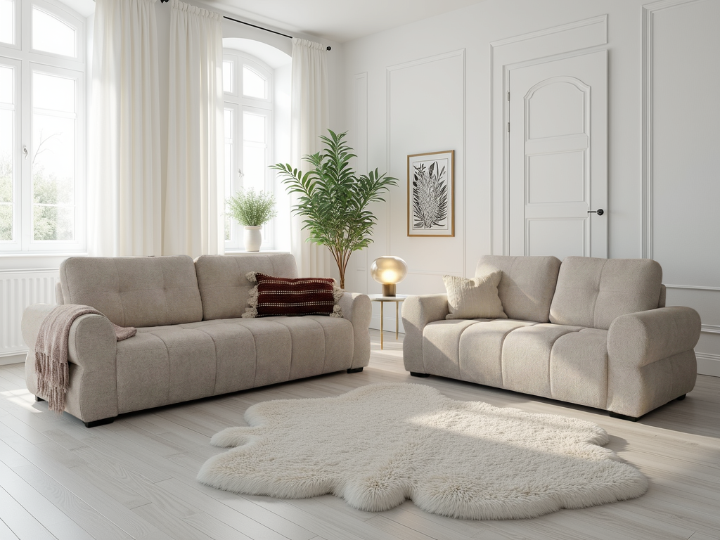 Sadie Sofa Beige 3+2 Set - Sadie sofa range - Dreamy furniture Isle of Man and UK