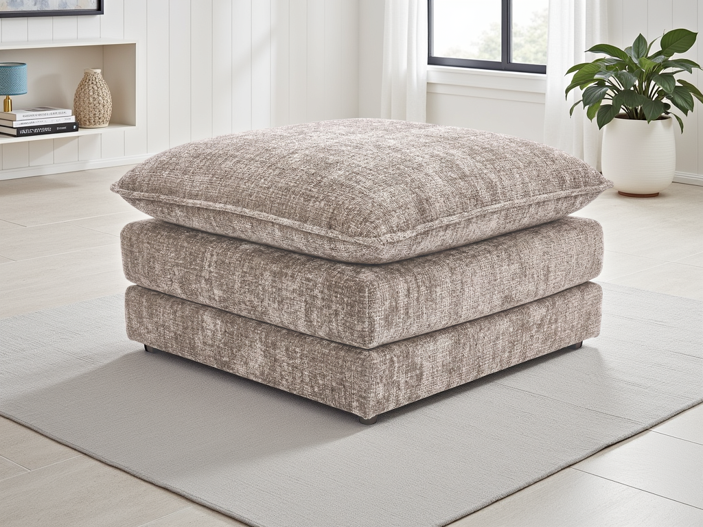 Sonia Sofa Beige Footstool - premium footstool with free Isle of Man and UK delivery