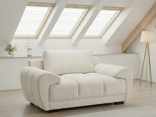Azura Sofa Cream Armchair - luxury chenille sofa - Dreamy furniture