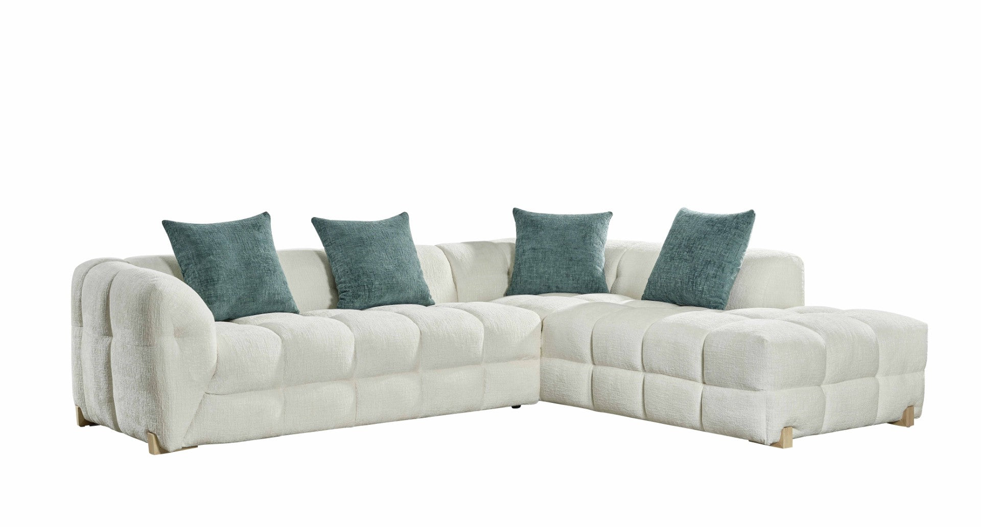 Gena Sofa Beige Right Corner - modern corner sofa UK at Dreamy