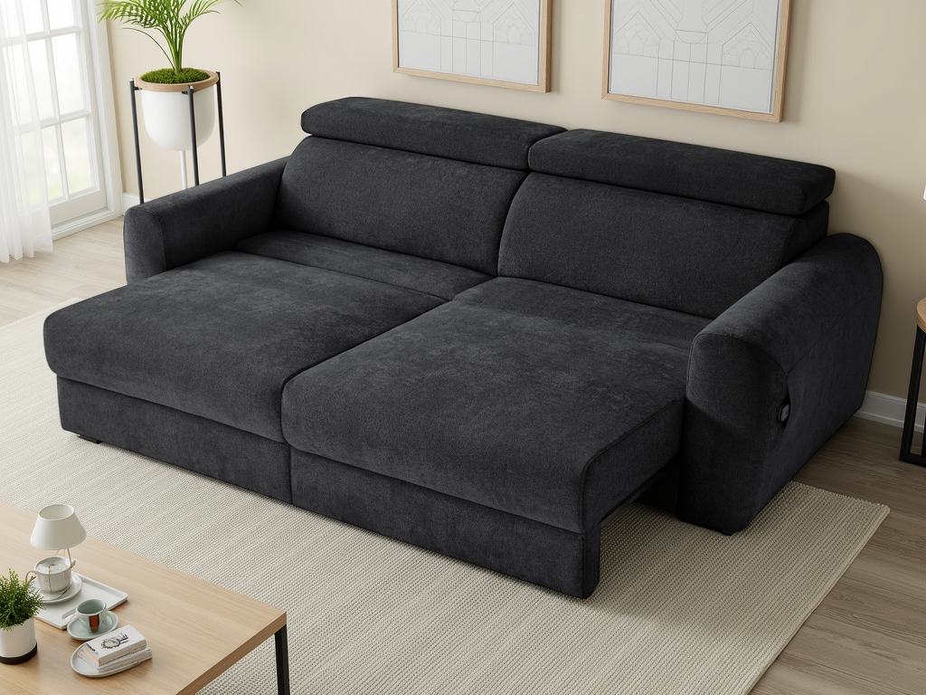 Dakota Electric Sofabed Black 3 Seater - premium sofabed with free Isle of Man and UK delivery