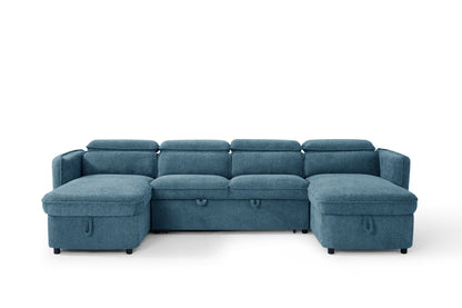 Camila Sofabed Blue U Shape Corner - Camila sofa range - Dreamy furniture Isle of Man and UK