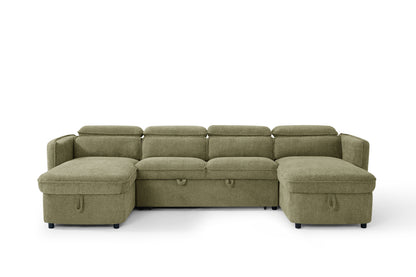 Camila Sofabed Green U Shape Corner - Camila sofa range - Dreamy furniture Isle of Man and UK