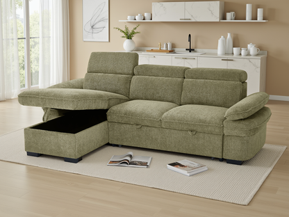 Hunnie Sofabed Green Universal Corner - premium sofabed with free Isle of Man and UK delivery