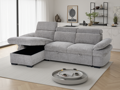 Hunnie Sofabed Grey Universal Corner - premium sofabed with free Isle of Man and UK delivery