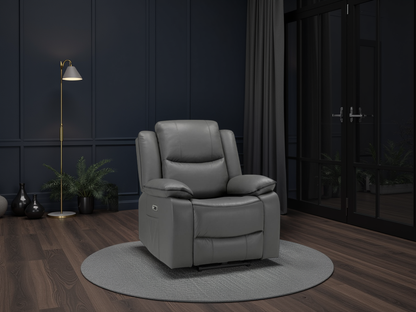 Haven Electric Recliner Sofa Grey Armchair at Dreamy furniture store