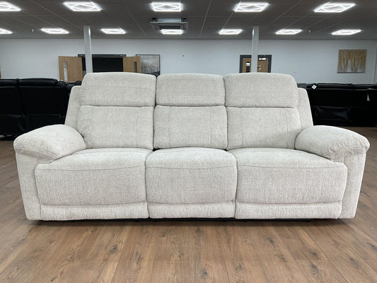 Owl Electric Recliner Sofa Beige 3 Seater - beige fabric 3 seater electric recliner sofa by Dreamy