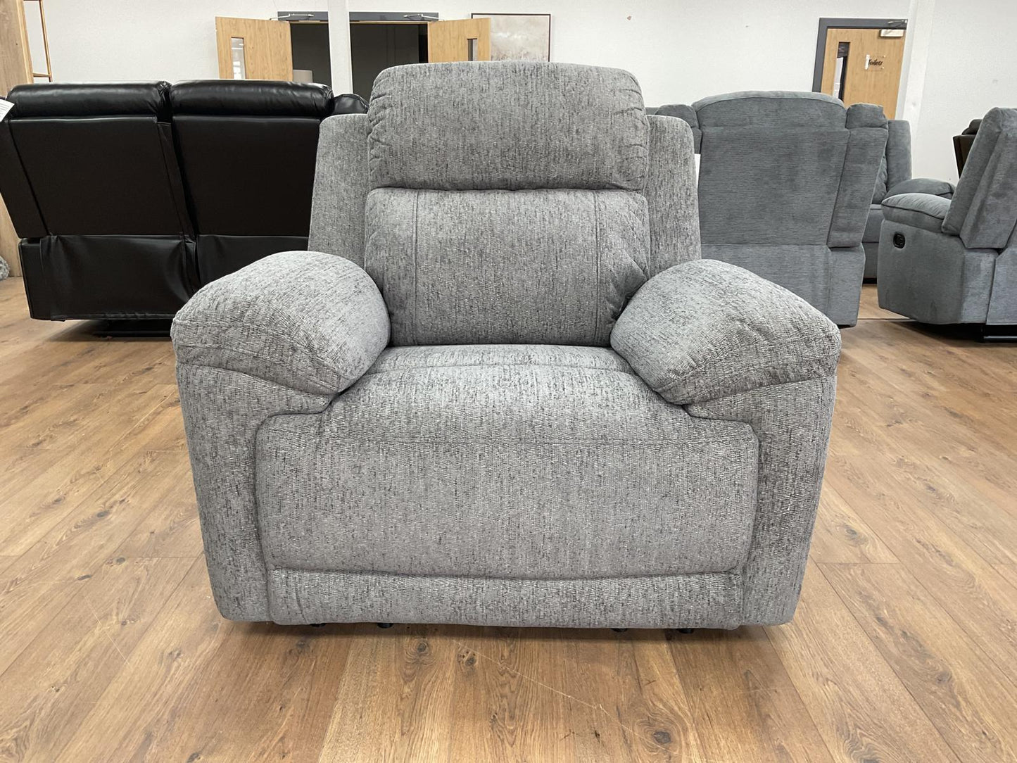 Owl Electric Recliner Grey Armchair - grey fabric electric recliner armchair by Dreamy