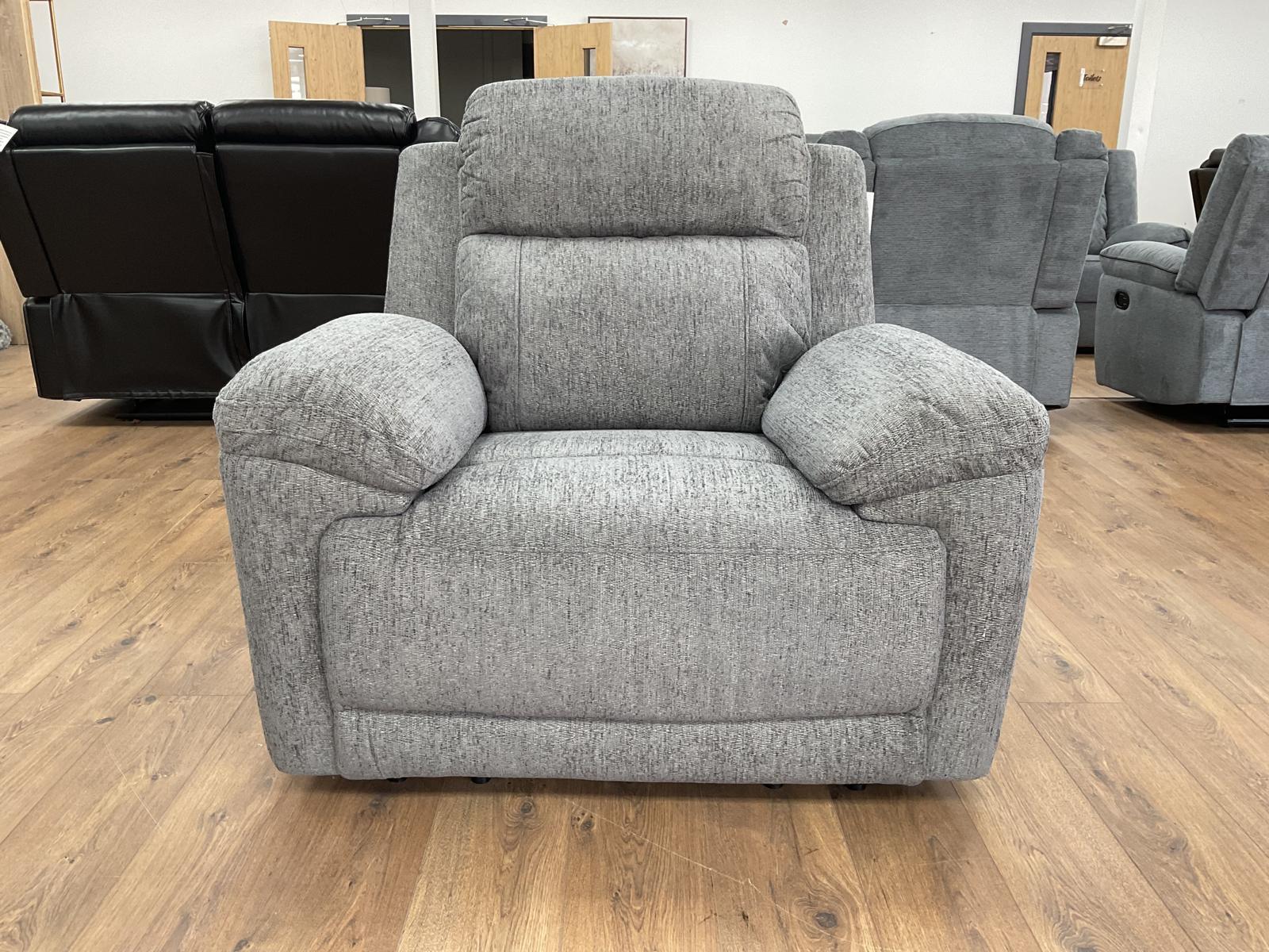 Owl Electric Recliner Grey Armchair - grey fabric electric recliner armchair by Dreamy