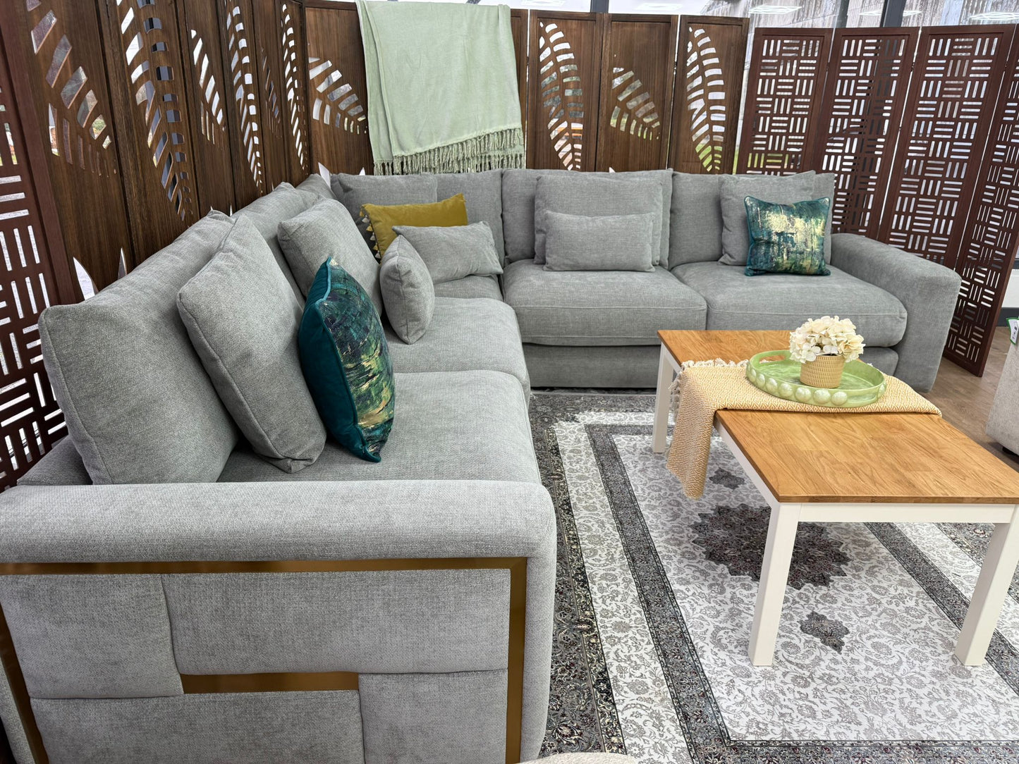 Julian Sofa Grey Large Corner - large corner sofa - Dreamy furniture