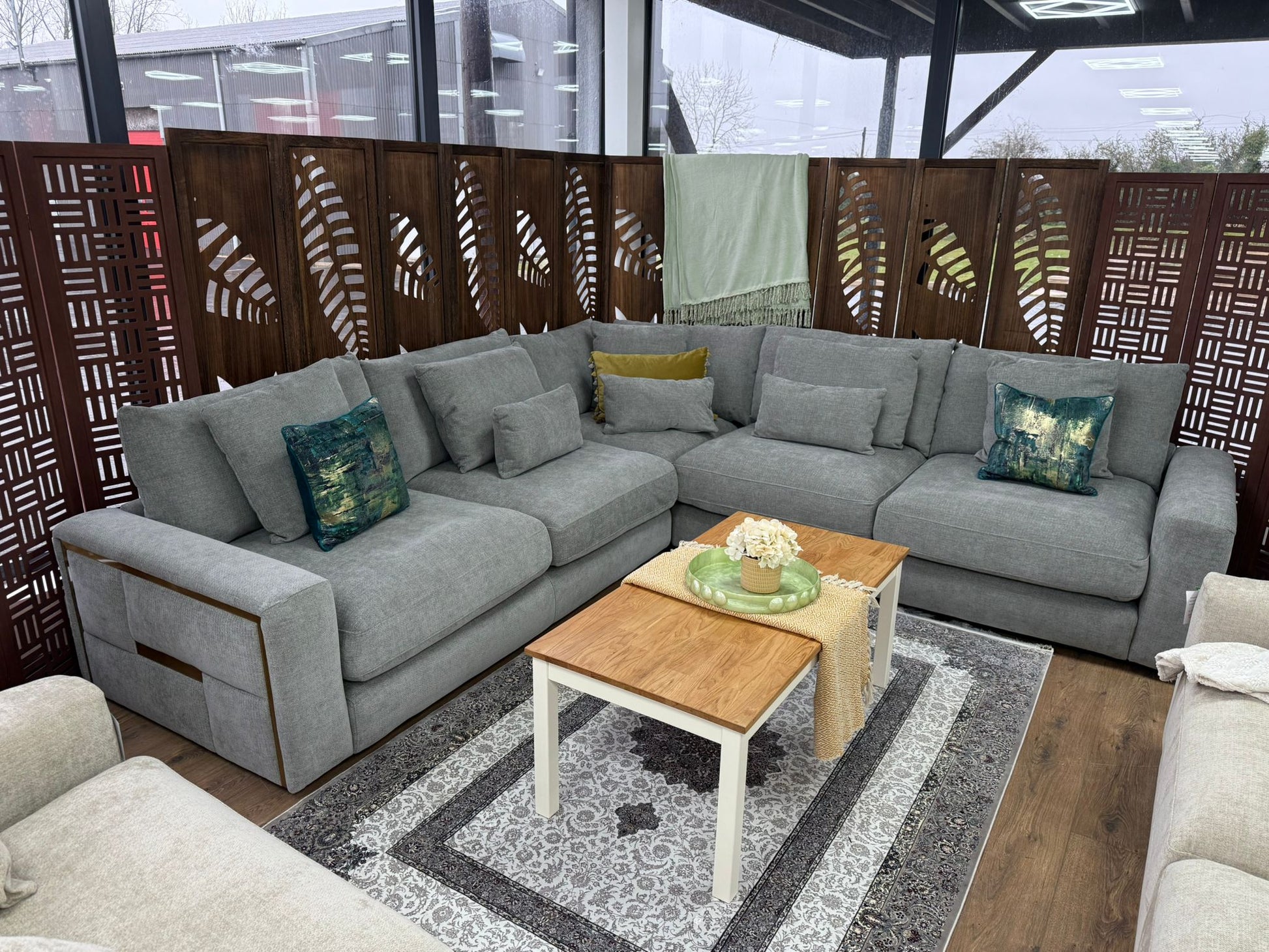Julian Sofa Grey Large Corner - large corner sofa - Dreamy furniture