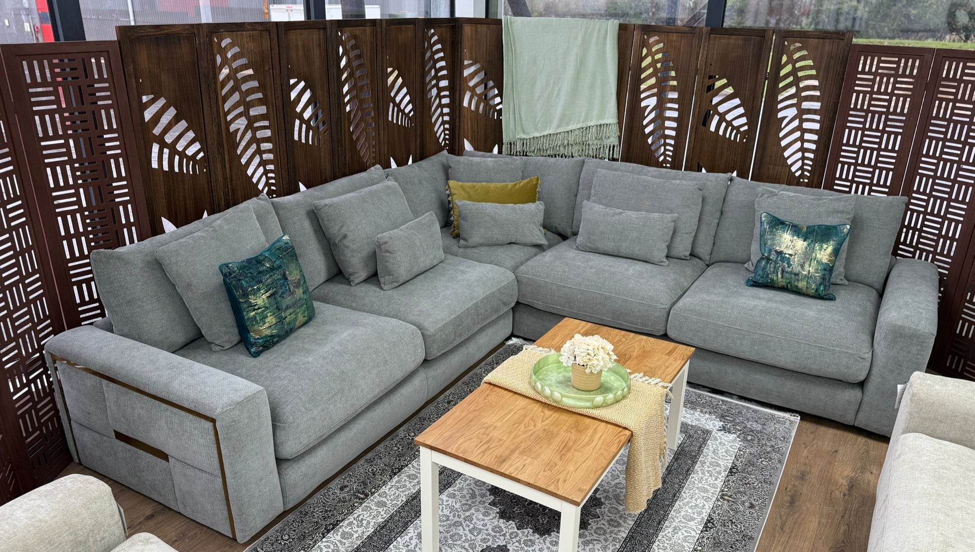 Julian Sofa Grey Large Corner - large corner sofa - Dreamy furniture
