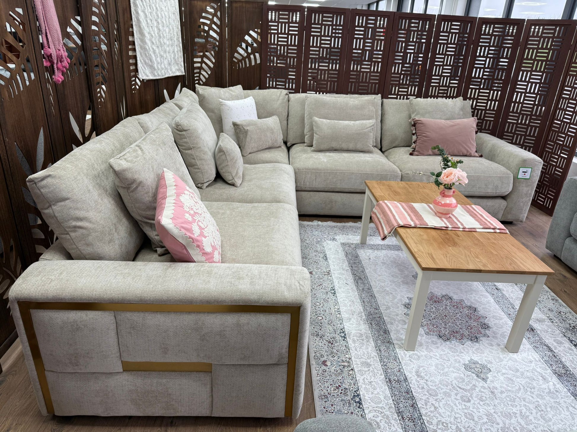 Julian Sofa Beige Large Corner - large corner sofa - Dreamy furniture
