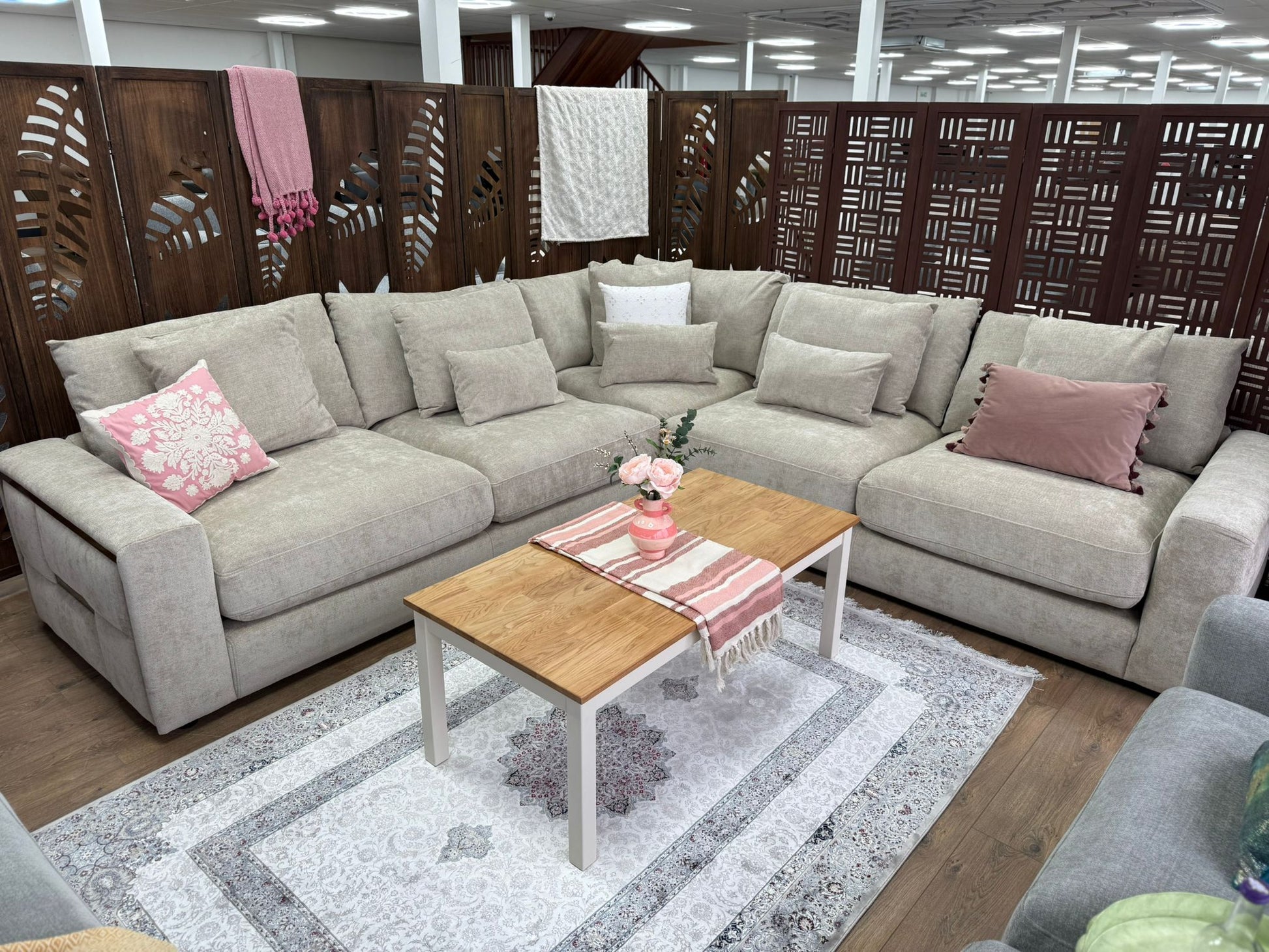 Julian Sofa Beige Large Corner - large corner sofa - Dreamy furniture